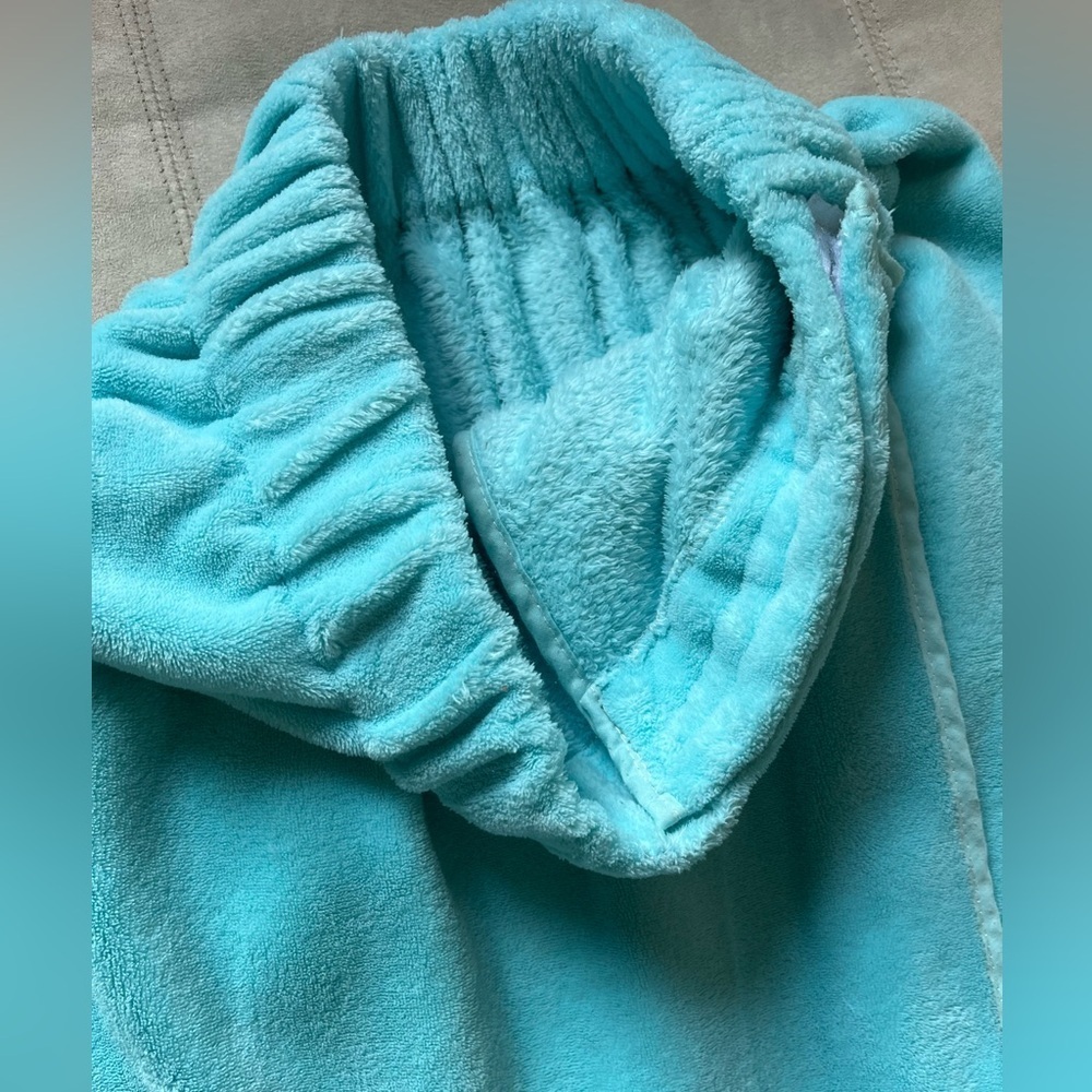 Aqua Plush Wrap-Round Mini Robe - Picture 4 of 4